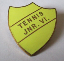 Vintage Fattorini School Sports Tennis JNR. VI. Enamel Badge Shield (2)