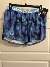 Girls Youth Under Armour Shorts NEW Play Up Purple printed Size XL 1363371