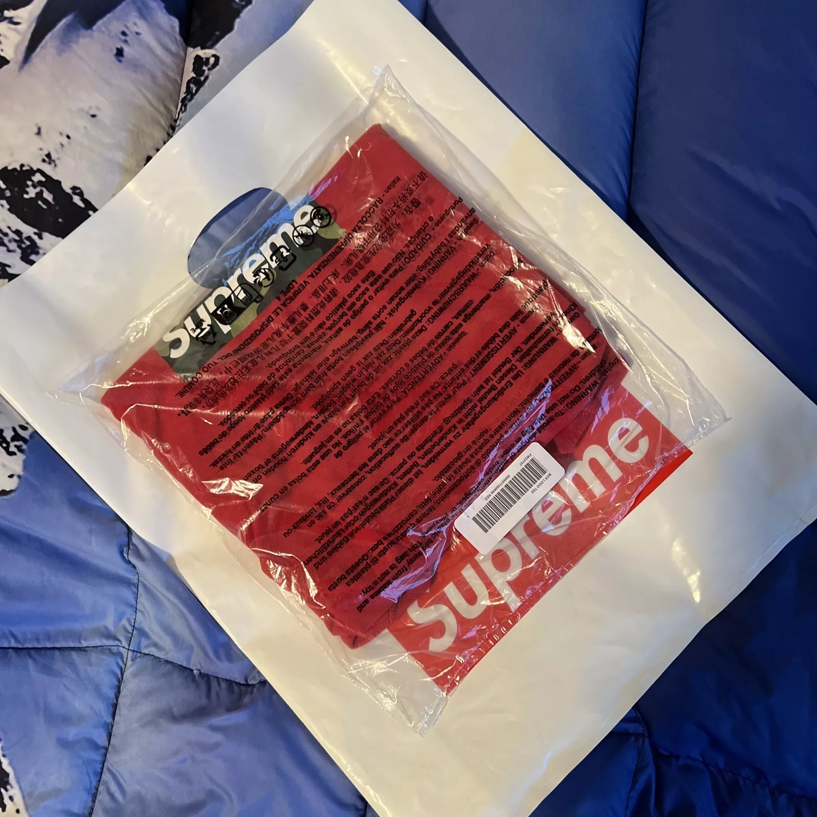 T shirt homme logo Supreme Camo Box rouge FW23 taille grande. Deadstock