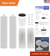 Efficient 20 Ounce MPS Disposable Paint Spray Gun Liners & Cup System - 40 Count