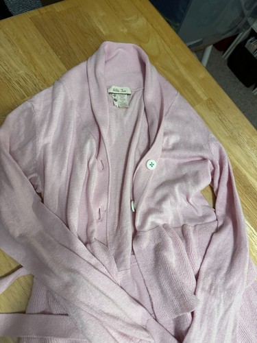 Matilda Jane Hello Lovely Something Special pink long cardigan sweater sz 14 - Picture 4 of 4
