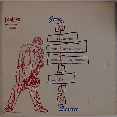 GERRY MULLIGAN QUARTET: Rare FANTASY Jazz EP 7  45 Super Chet Baker VG+