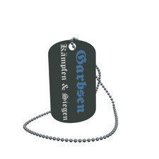 Dog Tag Flag Garbsen Fighting  Winning Dog Tag Aluminium 30 x 50mm