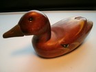 Wood Duck w/Brass Bill-7"-Hand Painted & Carved-Decorative Duck Figurine — photo 2