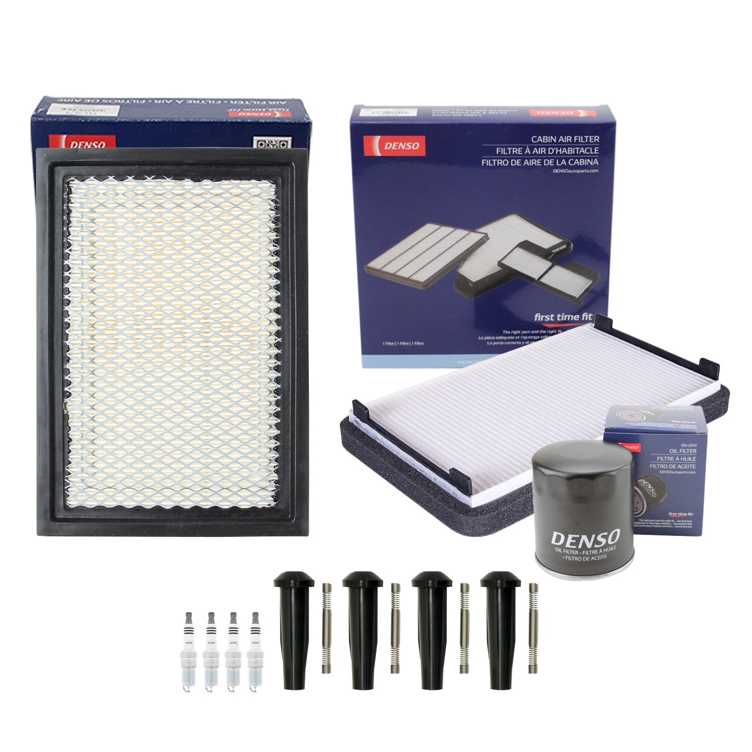 Denso Tune Up Kit NGK 4 Spark Plug  Boots Kit for Escape Mariner Tribute 2.3 L4