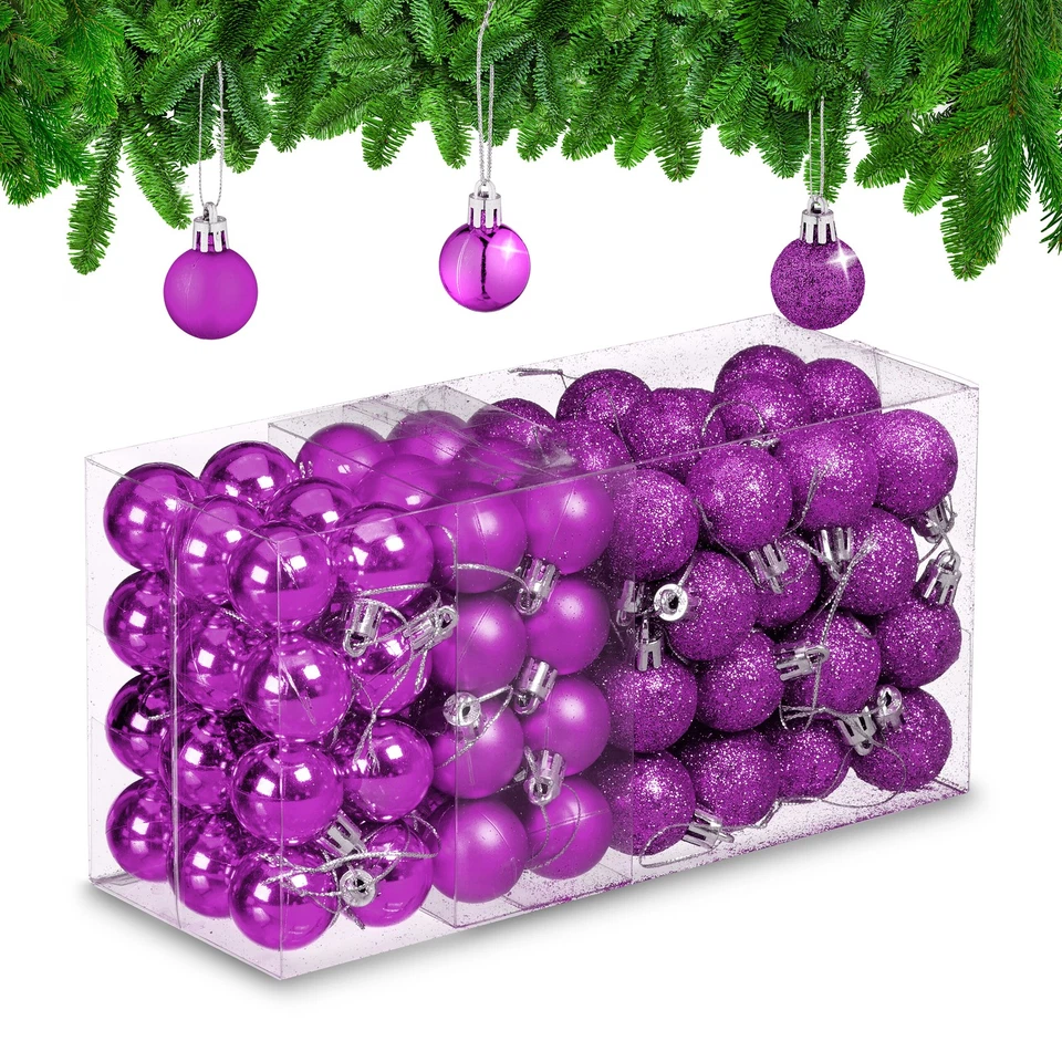 Weihnachtskugeln Christbaumschmuck Baumkugeln Weihnachtsbaumkugeln 96er Set - Bild 4 von 4