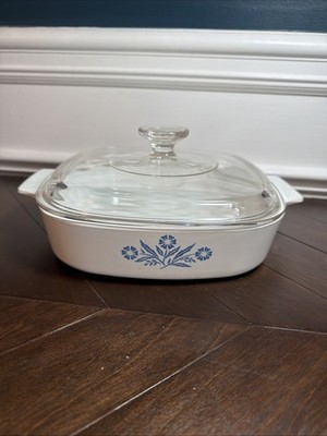 Vintage Corning Ware Blue Cornflower Casserole with Pyrex Lid