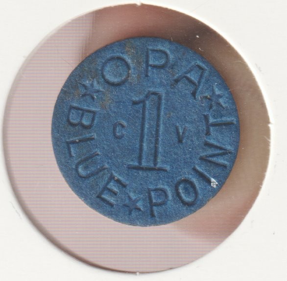 Rare WWII CV OPA Blue Ration Token US Wartime Collectible War Collection Coin