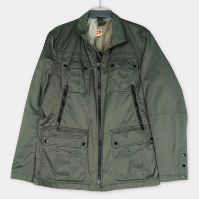 Boss Orange Übergangsjacke Herren Gr. 50 grün Anorak Polyamid, Baumwolle