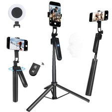 Extendable Auto Face Tracking Tripod for iPhone with light, No App, 360  Rota...