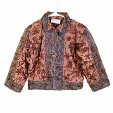 Patchwork Jacket Women's SM Quilted Boho Cotton Kantha Embroidered India