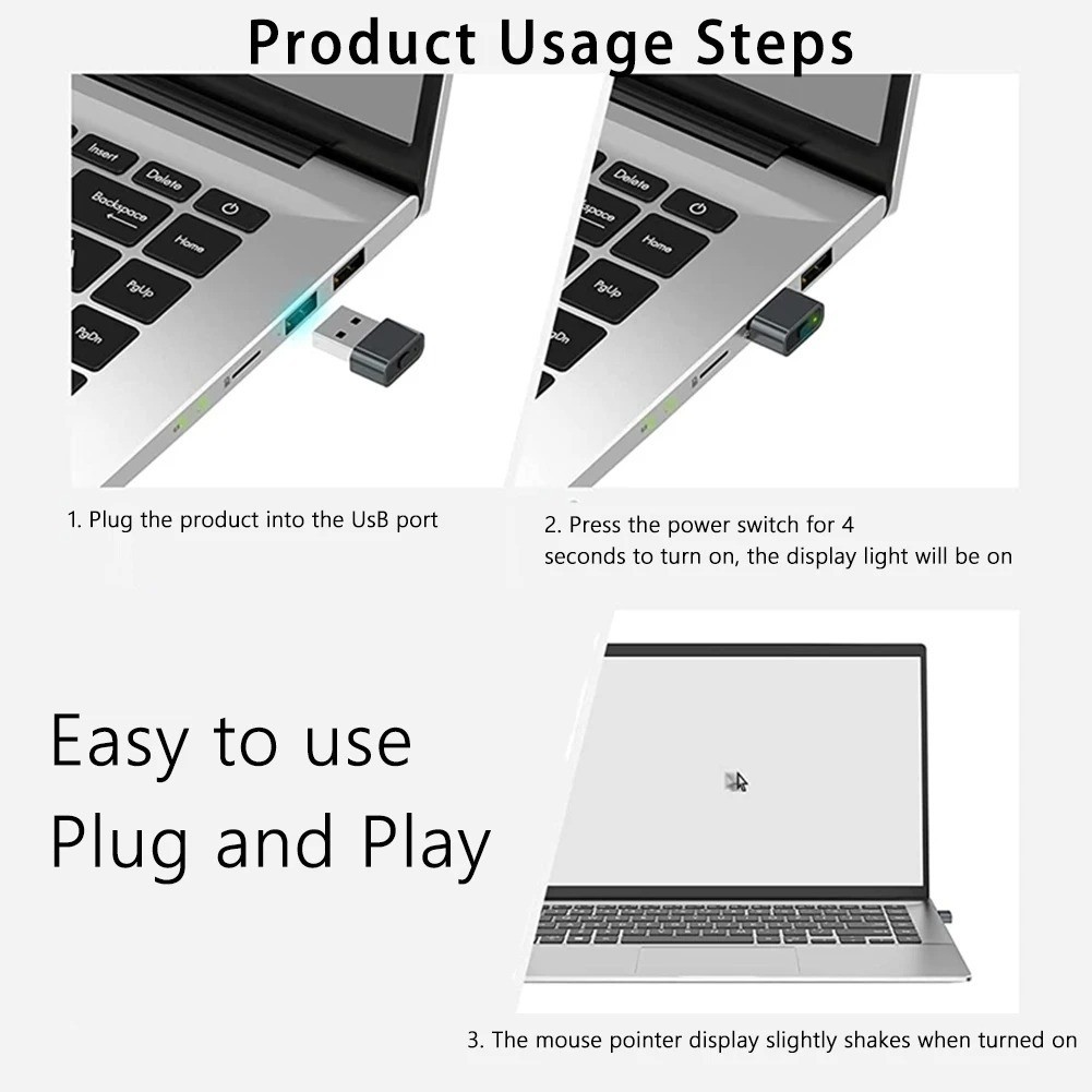 USB Mouse Jiggler with ON/OFF Switch for PC - Undetectable, Anti-Sleep image 2