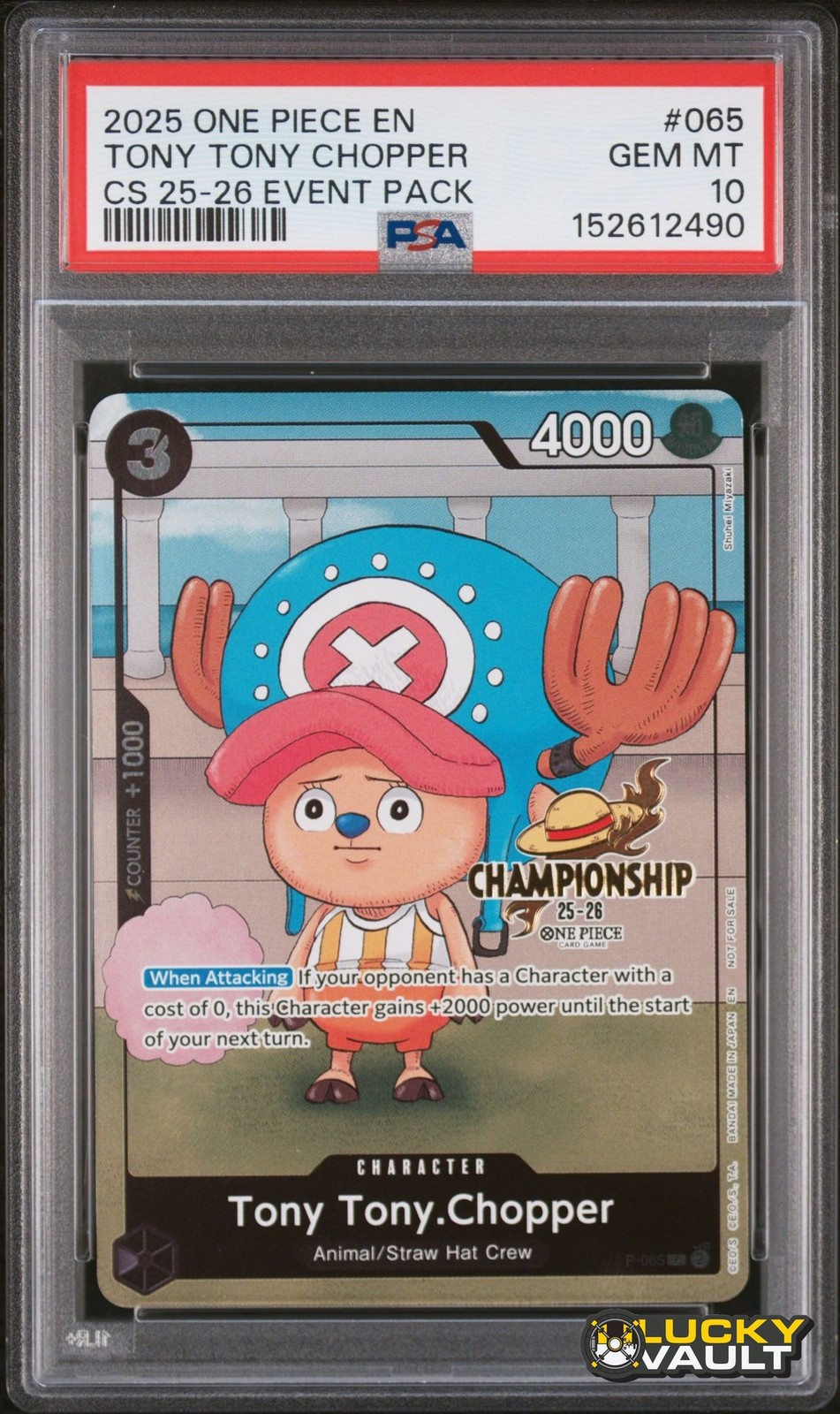 One Piece Chopper #065 CHAMPIONSHIP 2025-26 EVENT PSA 10