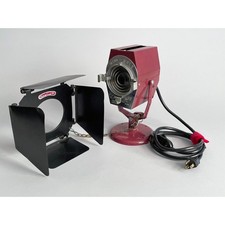 Vintage Mole Richardson Mini Mole 2801 Fresnel Tungsten Spot light w/ Barndoors