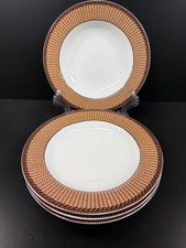 4 Sasaki China Nantucket  by Erica Friedman 8 5/8" Flat Rim Soup Bowls