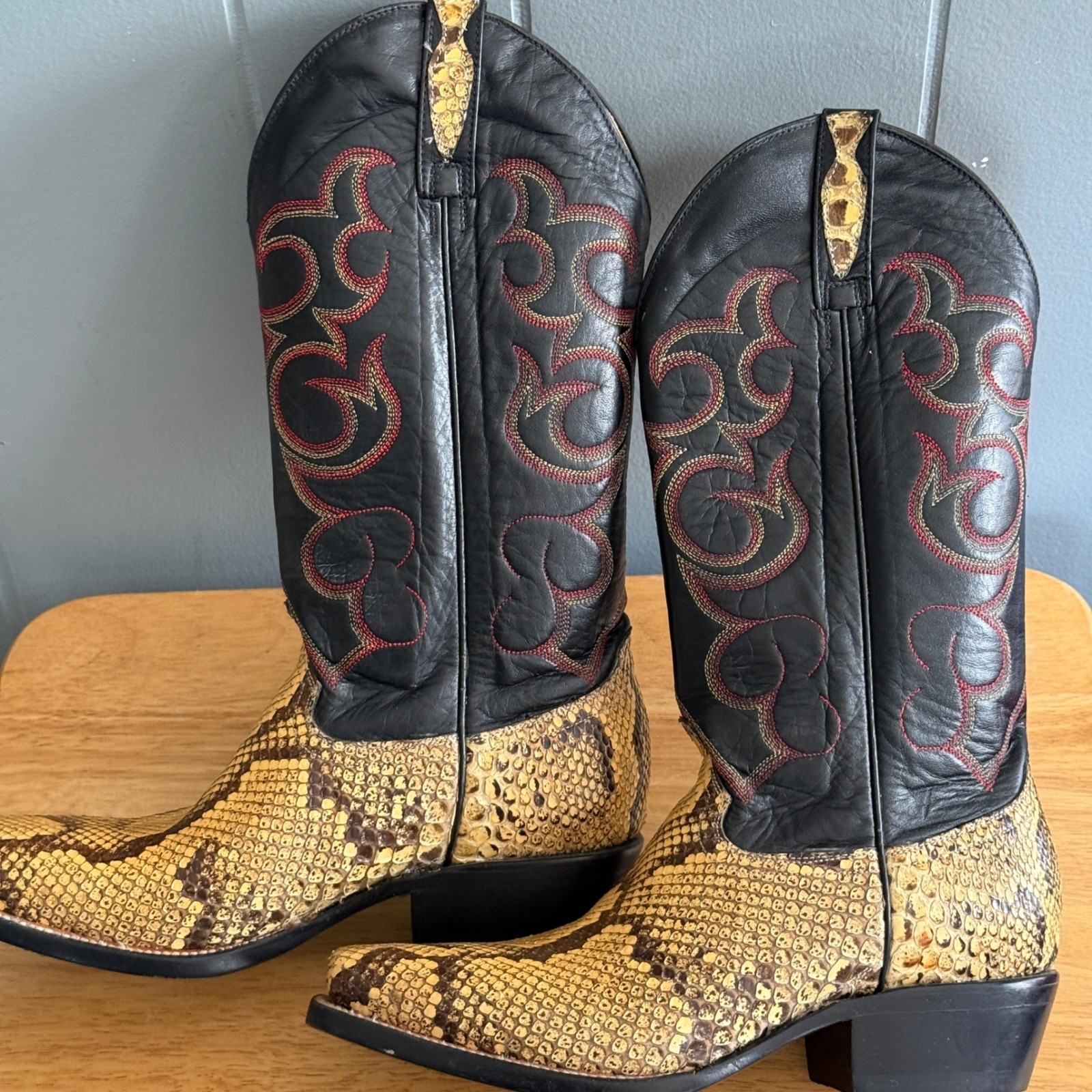 Ferrini Genuine Python Square Toe Cowboy Boots Wo… - image 8