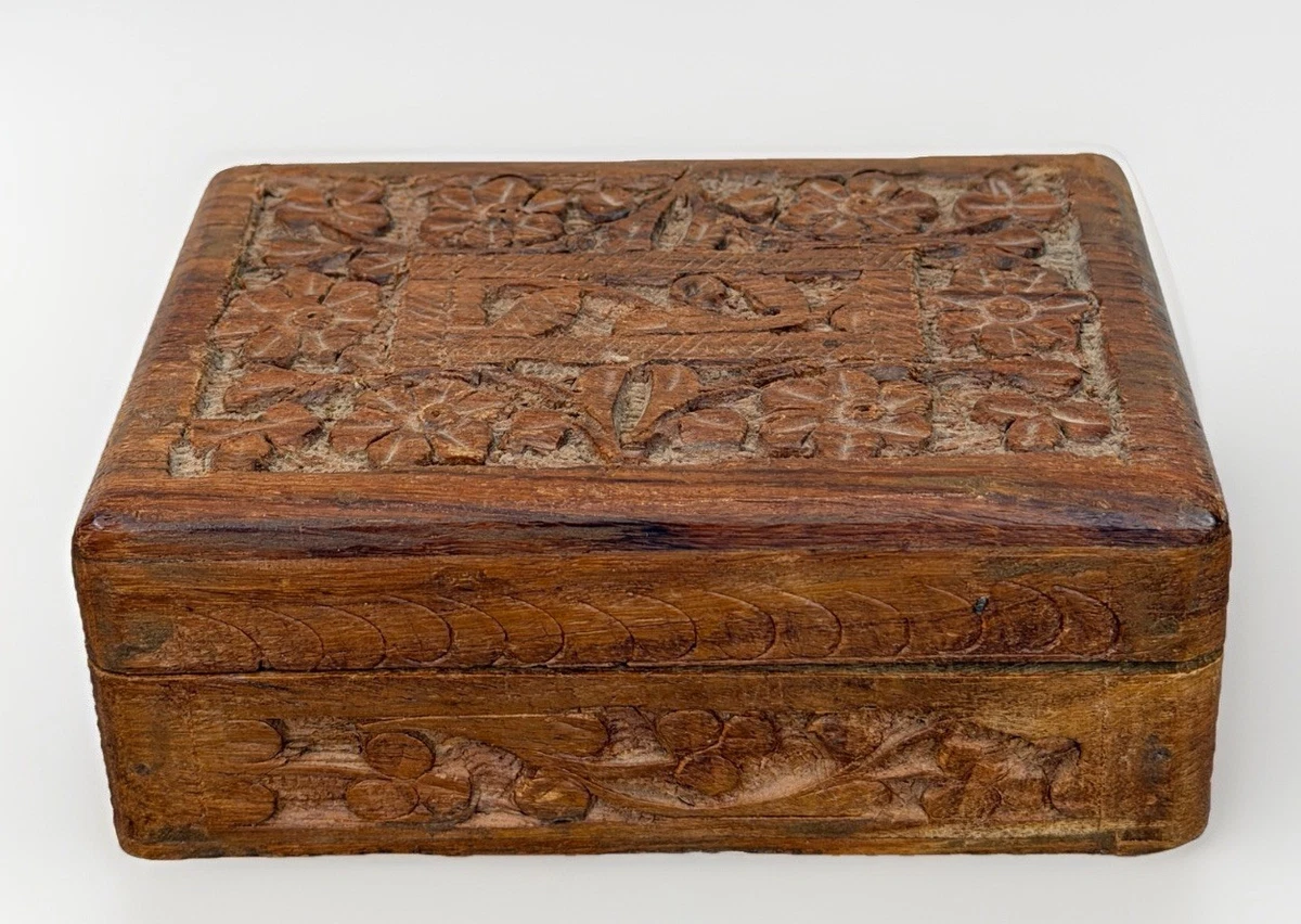 インド　ビンテージ　チークボックス　old maison Wooden Vintage Original Indian Antique Boxes for sale | eBay