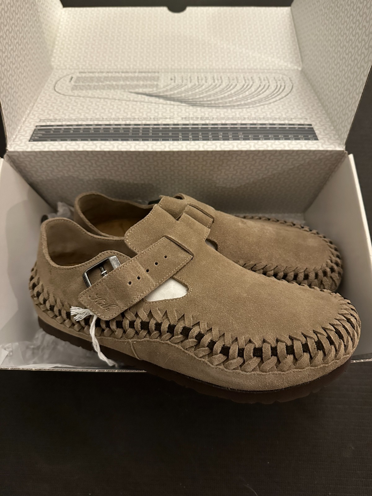 FW23 Kith for Birkenstock London Braided Shearling Taupe Beige Size EU 42 / US 9