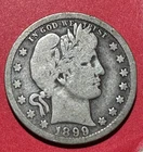 1899O US Barber SILVER Quarter "New Orleans" Mint! Semi Key Date! VG+! Old Coin!