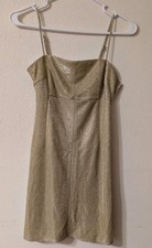 NWT Chic Mini Gold Glitter Dress Side Zip Urban Outfitters Single Or Layered