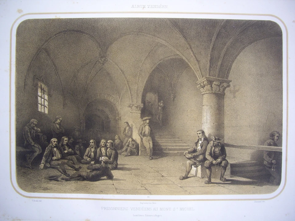 Prisonniers Vendéen Mt St Michel.LITHOGRAPHIE DANIAUD.DRAKE 1856.Album Vendéen - Photo 1/1