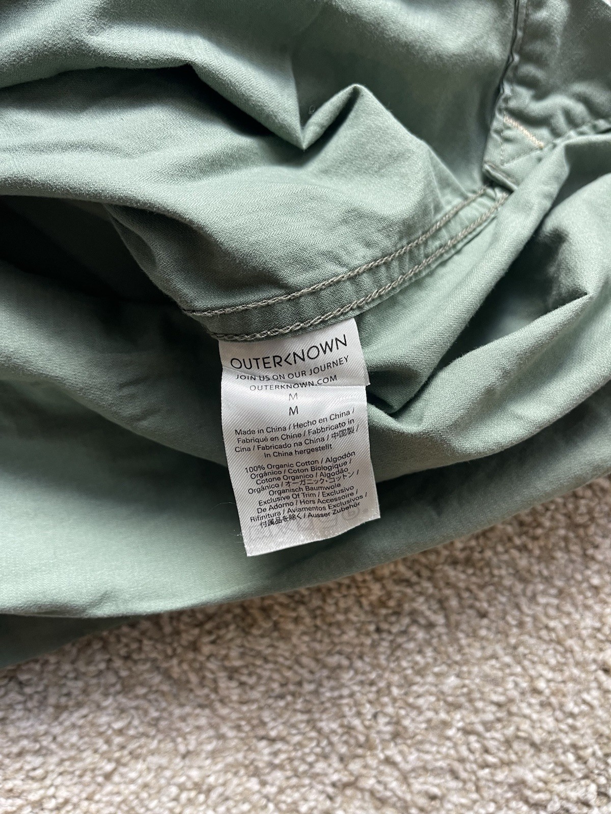 Outerknown Organic Cotton The Utilitarian Shirt Men's Size Medium