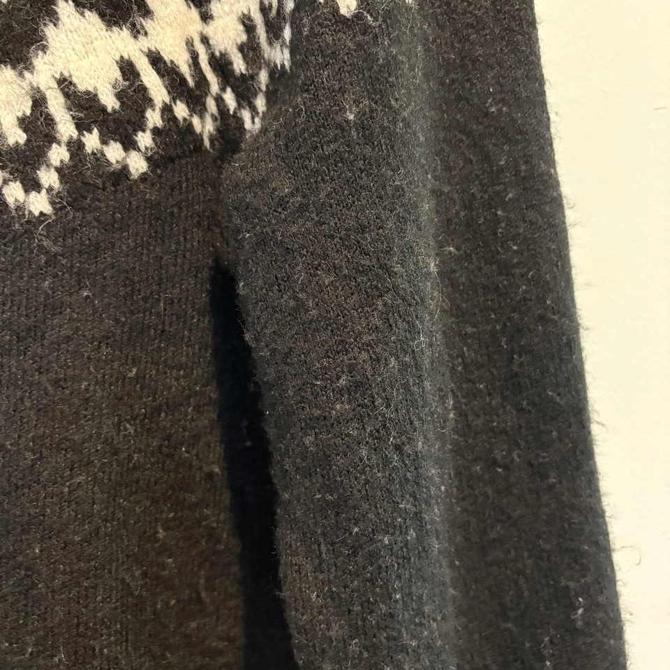 GAP Sweater Womens XS Black White Fair Isle Forevercozy Pullover Knit Cozy READ - Image 4 of 4