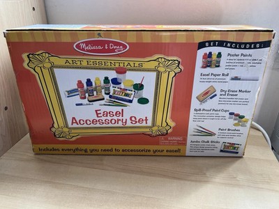 Melissa and Doug Easel Accessory Set (29 pcs) Paint, Cups, Brushes, Chalk, Paper
