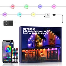 Smart RGB Eave Lights App Remote IP67 Permanent Outdoor Garden LED String Lights