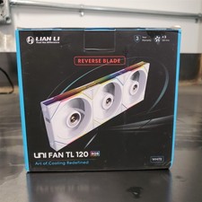 Lian Li UNI FAN TL 120mm ARGB Case Fan 3-Pack w/Controller Reverse Blades White