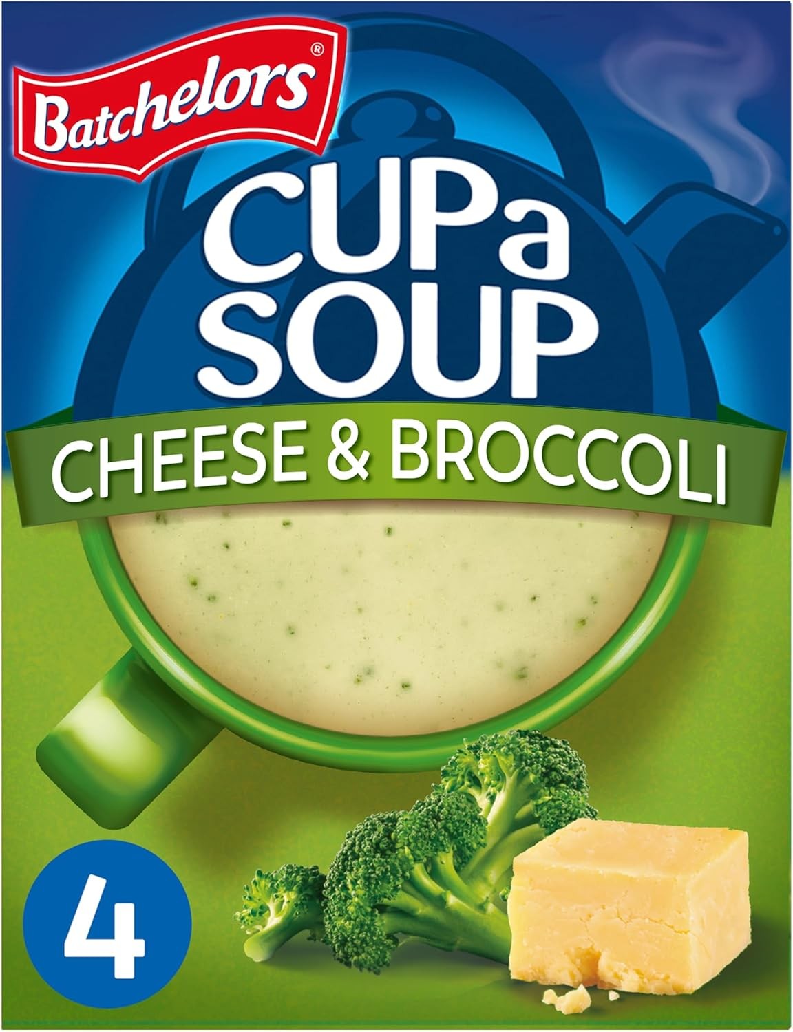 Batchelors Cup a Soup Cheese & Broccoli Instant Soup, 4 Sachets 92g