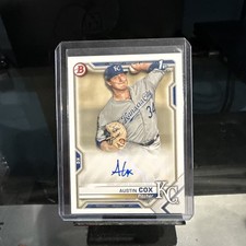 2021 Bowman Paper Prospect Auto Austin Cox #PAPR-ACO Autograph 1st Bowman Royals