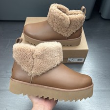 NEW UGG Ultra Mini Alina Curled Platform Boots Women s Sizes Chestnut 1169510