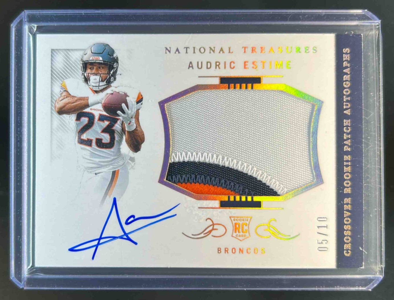 2024 National Treasures Audric Estime Crossover Rookie Patch Auto Holo Gold #/10