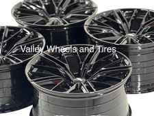 20 Rims Set Fit Chevy Camaro Zl1 Tripp Black Wheels 20x10 11r Tripple Black
