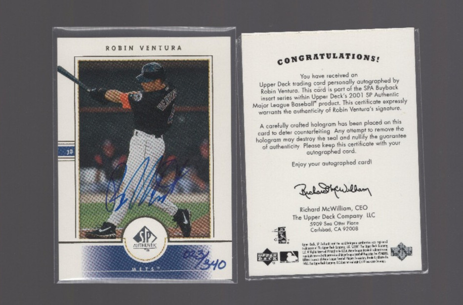 Robin Ventura 2001 SP Authentic Buyback Auto 023/340 with COA