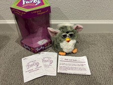 Vintage Furby Gray White Brown Eyes Church Mouse 70-800 W/ Tag  Box 1998