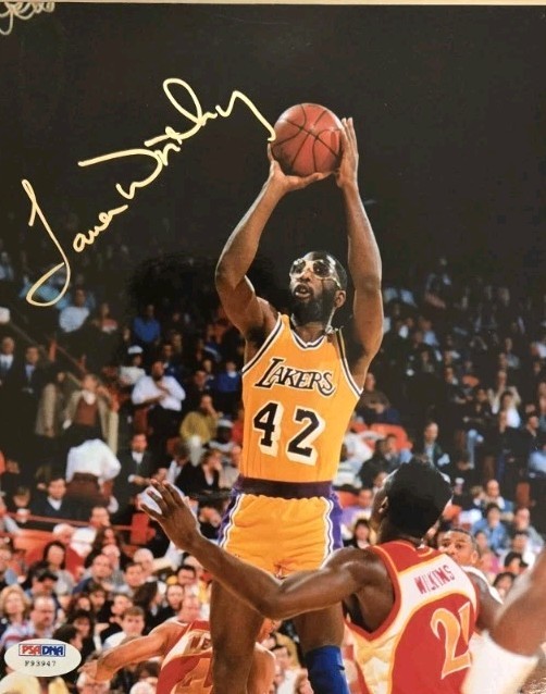 James Worthy Autographed Signed Los Angeles Lakers 8x10 Photo PSA 