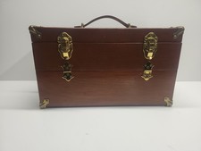 Vintage Gerstner Style Model 12 Wood Companion Chest Blue Felt Tray 15.5x9x8.5