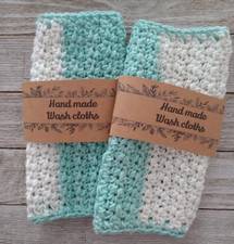 handmade crochet washcloths wash cloth spa bath reusable hydrangea blue #5