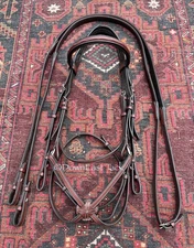 Over-size DOVER 'InDulge' Figure-8 bridle & matching rubber reins - NICE!