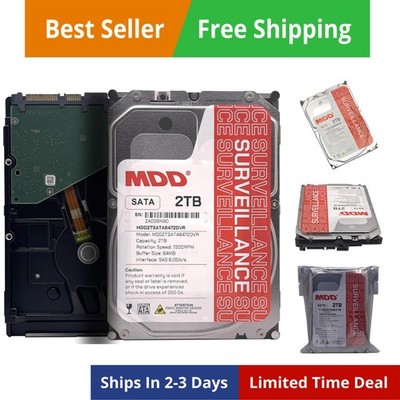 MDD 2TB 64MB Cache 7200RPM SATA 6.0Gb/s 3.5inch Internal Surveillence Hard Dr...