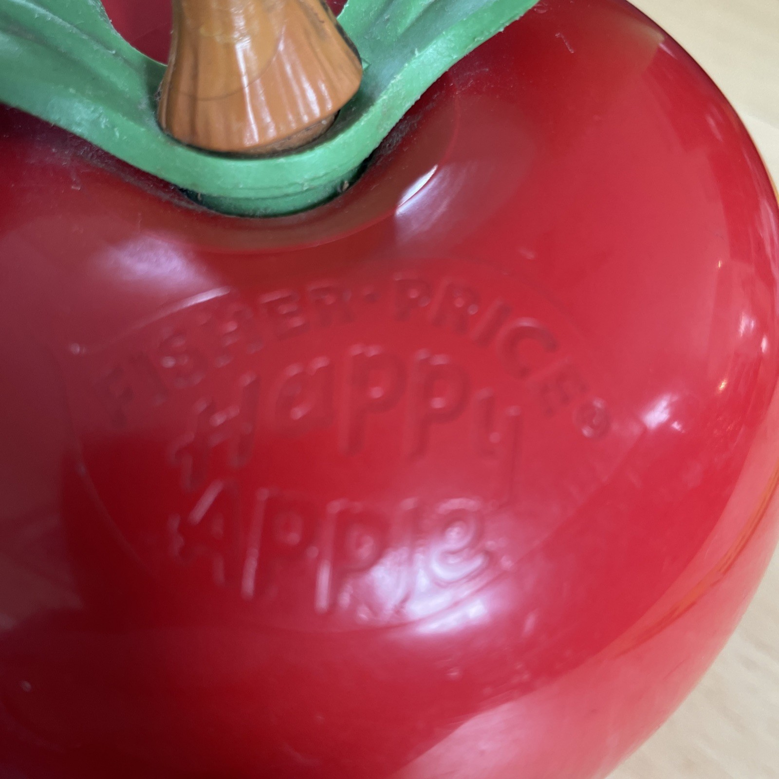 Vintage 1972 Fisher Price HAPPY APPLE Roly Poly Musical Chime Toy – #435