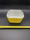 Vintage Pyrex Yellow Milk Glass with Ribbed Lid Fridgie
