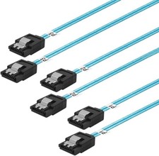 ADCAUDX 3 Pack Long-SATA-III Cable 1M, Thin Flexible Straight SATA 6Gbps Data Ca