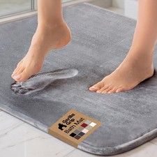 GORILLA GRIP Memory Foam Bath Rugs, Soft Absorbent 30" X 20", Graphite Gray