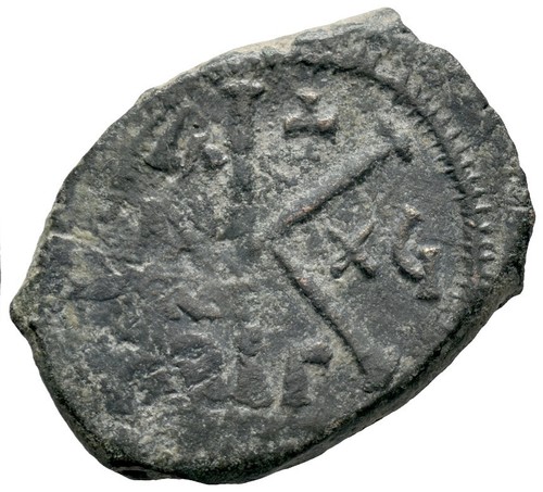 Byzantine Bronze 20 Nummi - Constantinople 582-602 AD - Maurice Tiberius - Afbeelding 3 van 4