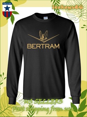 New Bertram Fishing Boats Logo Motor Men's Long Sleeve T-Shirt American T-Shirt