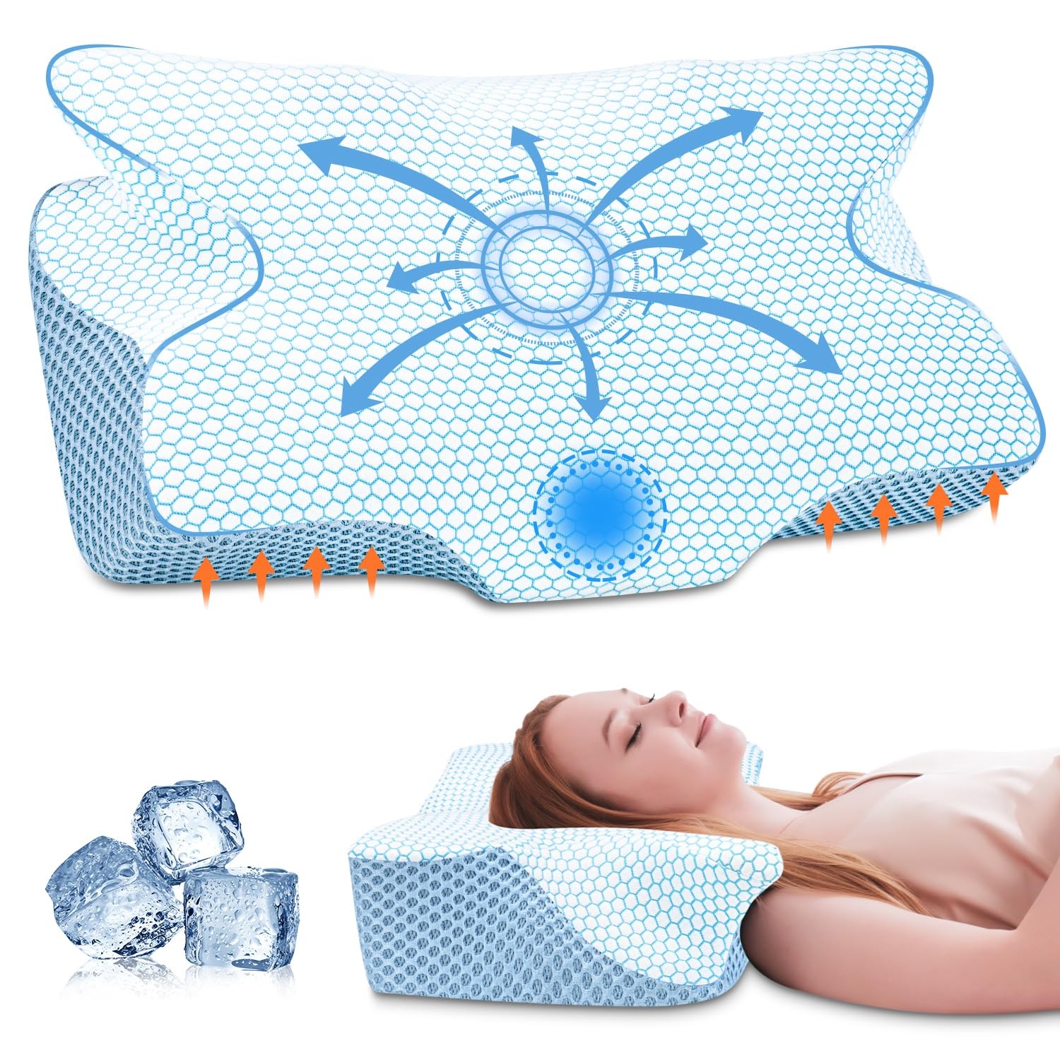 Шейная подушка Anvo для облегчения боли в шее, подушки из пены с эффектом памяти для шеи