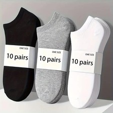 5/10 Pack Unisex Ankle Socks Breathable Lightweight Comfort Fit Daily  Sport